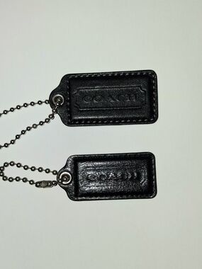 Authentic COACH Black Leather Hang Tag Keychain Bundle – 2 Sizes